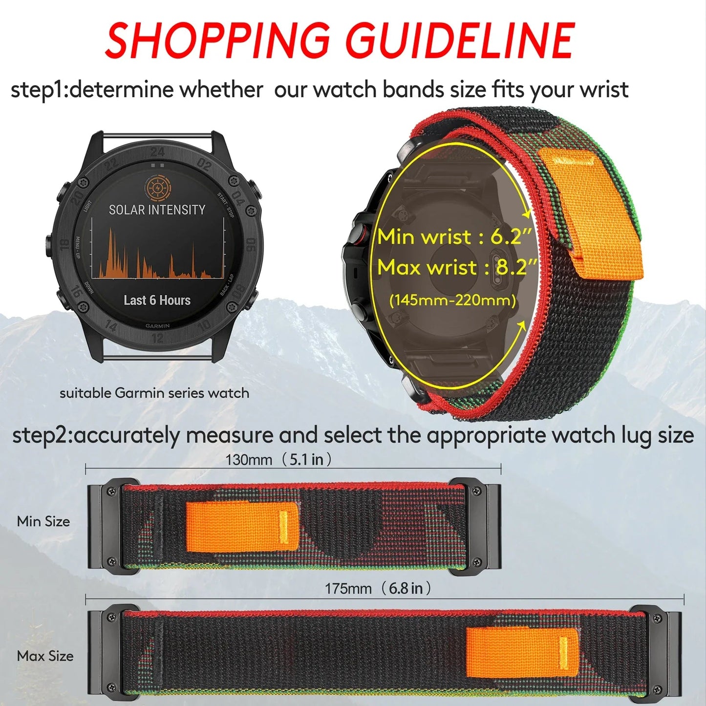 Garmin Rugged Woven Nylon Sport Band - Durable & Comfortable BandsCo Straps