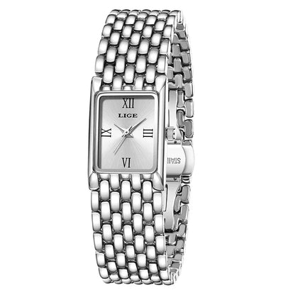 Women's Gold Rectangular Watch Stainless Steel Bracelet BandsCo Straps