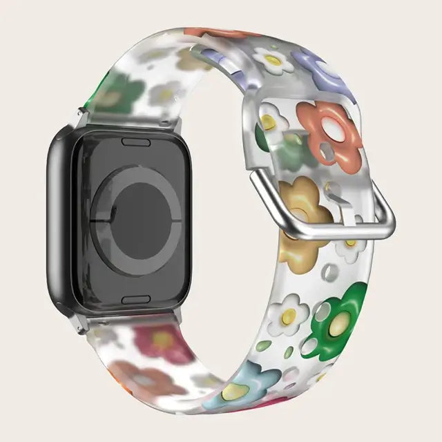 Patterned & Clear Apple Watch Band with Buckle BandsCo Straps