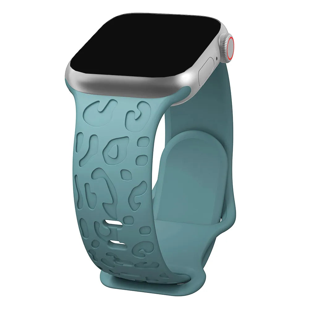 Embossed Cheetah Print Silicone Strap For Apple Watch - Wristwatchstraps.co