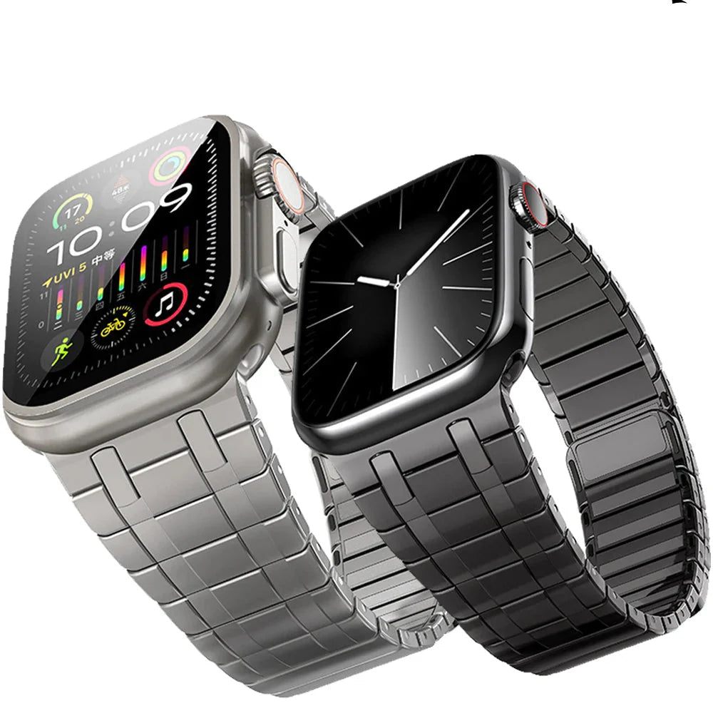 Apple Watch Magnetic Stainless Steel Band - Premium Titanium Color BandsCo Straps
