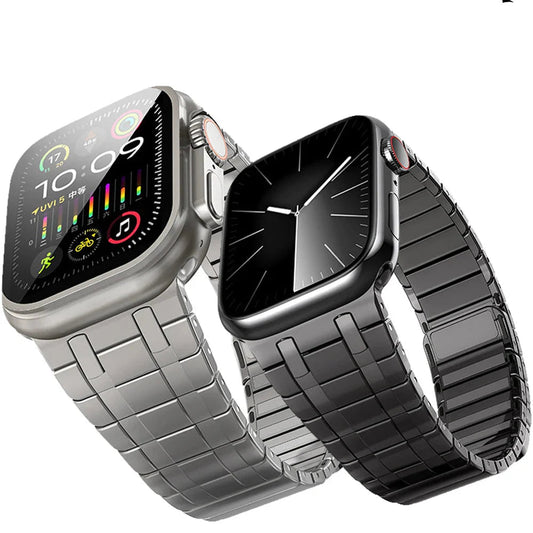 Apple Watch Magnetic Stainless Steel Band - Premium Titanium Color BandsCo Straps
