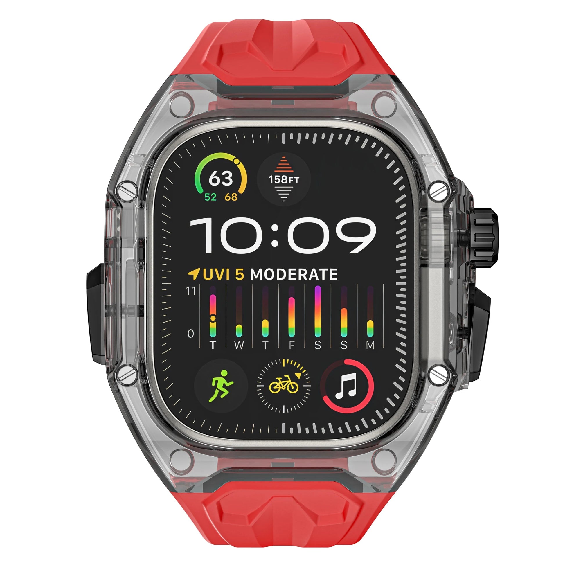 Transparent Armor Mod Kit for Apple Watch Ultra - Rugged Clear Case & TPU Sport Band Wristwatchstraps.co