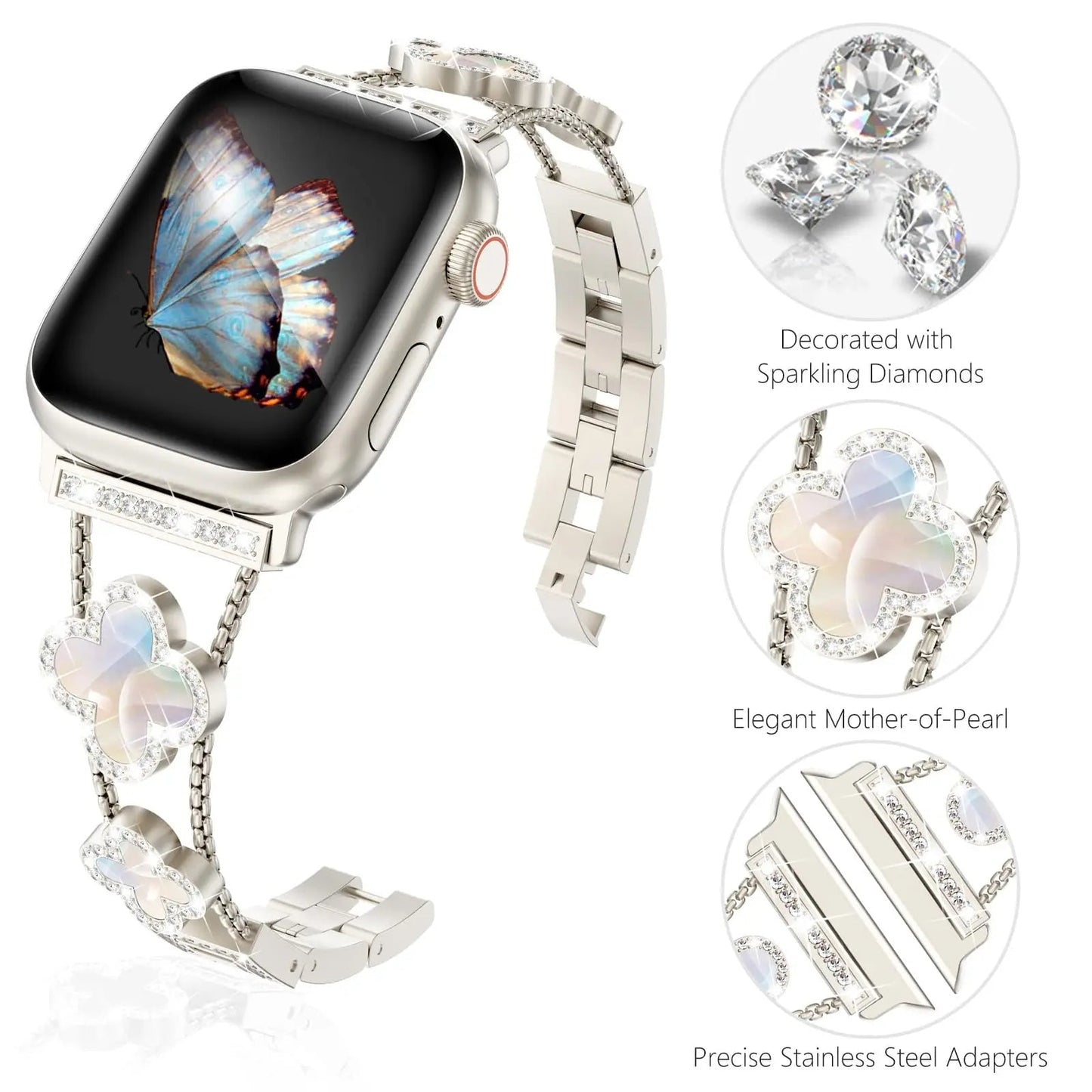 Apple Watch Diamond Metal Band - Elegant Stainless Steel Strap BandsCo Straps