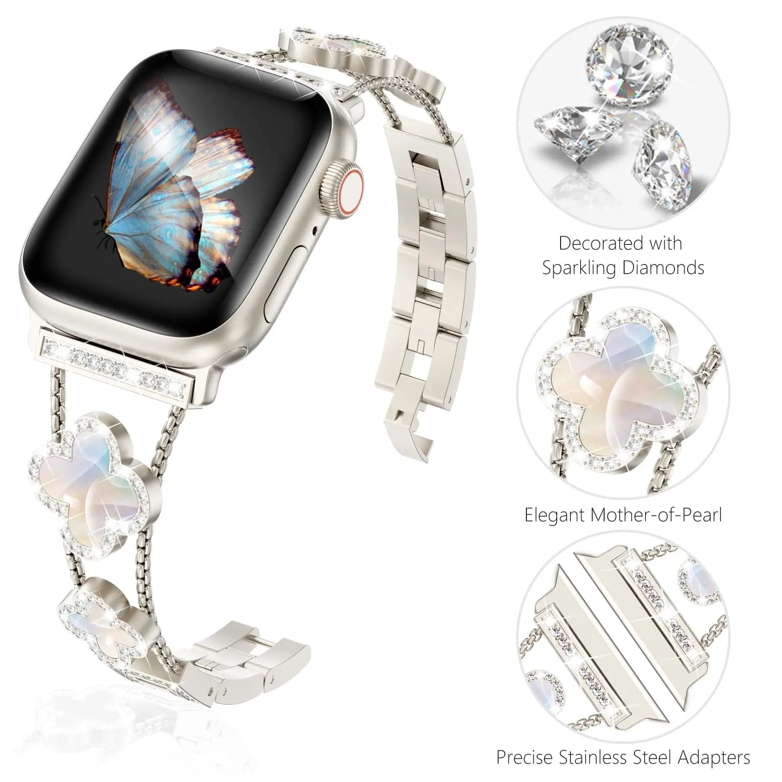 Apple Watch Diamond Metal Band - Elegant Stainless Steel Strap BandsCo Straps