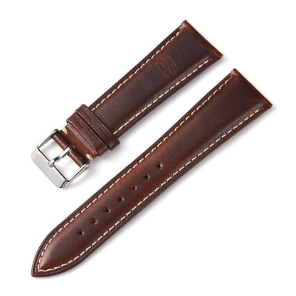 Amazfit Band Vintage Oil Wax Leather Watch Strap Cowhide Buckle BandsCo Straps