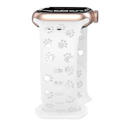 Apple Watch Silicone Strap - Soft Hollow-Out Cat Pattern BandsCo Straps