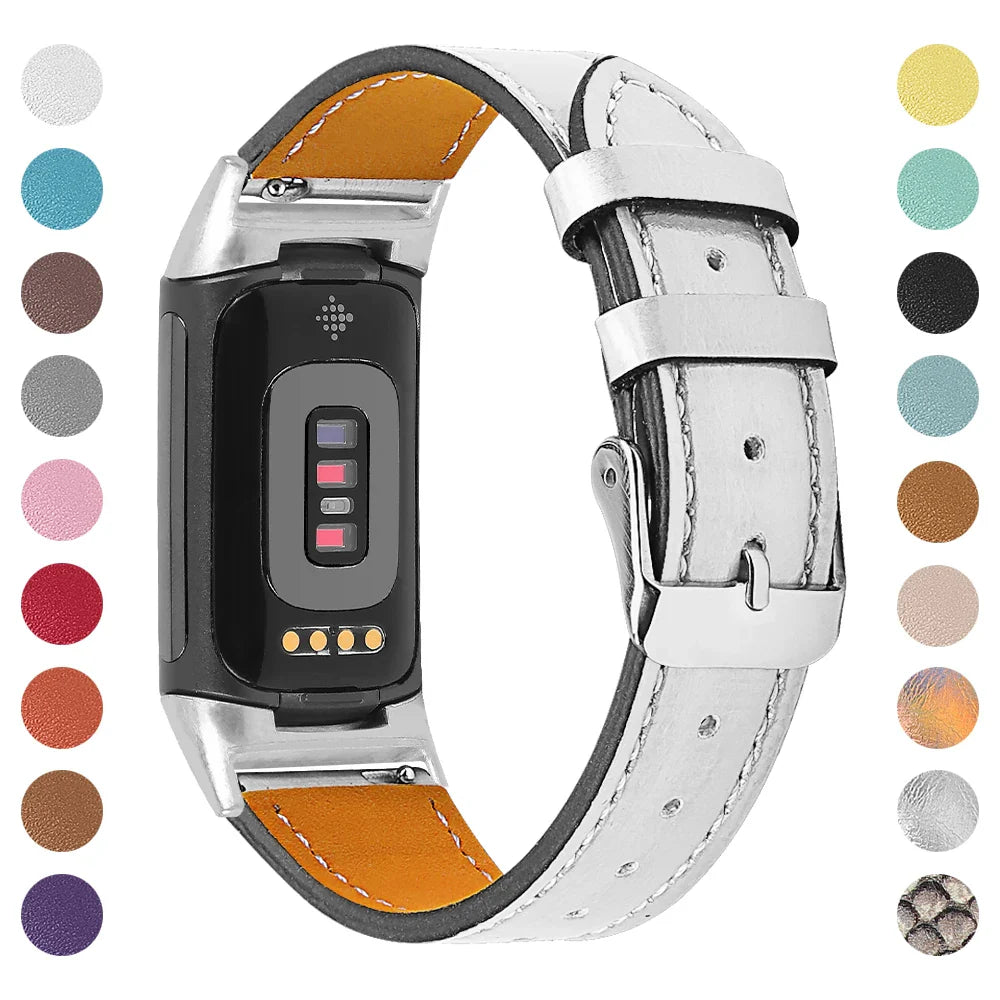 Fitbit Charge 5 6 Leather Strap - Stylish and Comfortable BandsCo Straps