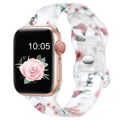 Apple Watch Silicone Strap - Floral Design - Soft and Comfortable BandsCo Straps