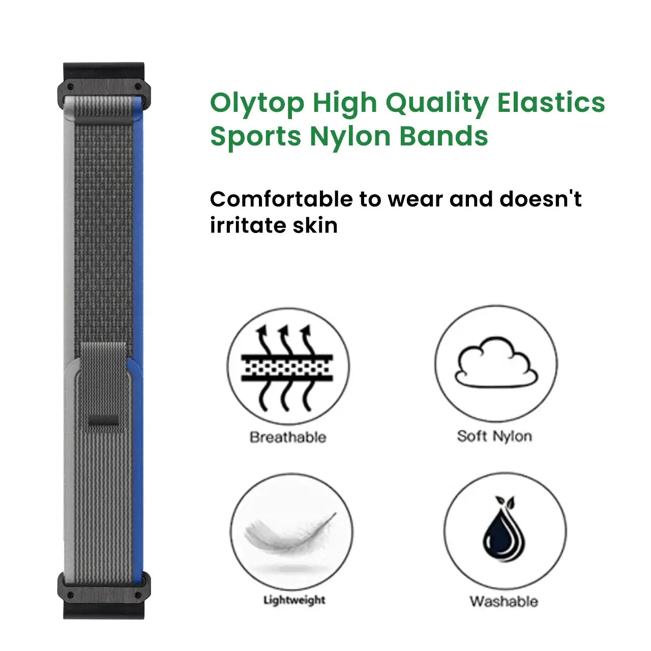 Garmin Elastic Nylon Band - Stylish, Comfortable - QuickFit BandsCo Straps