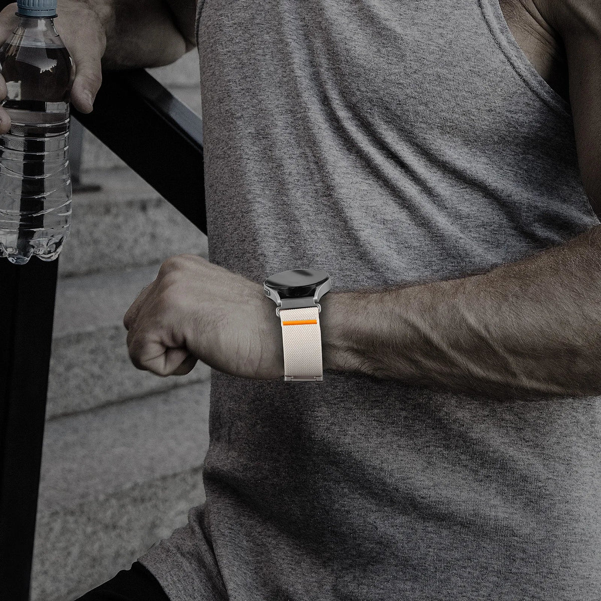 Motorola Moto Watch Stretch Nylon Band with Metal Clip Clasp BandsCo Straps