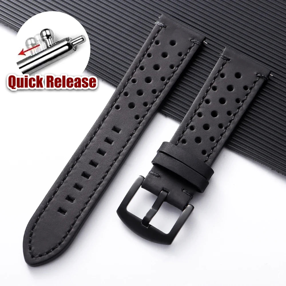 Amazfit Bands Leather Quick Release Watch Band Vintage Brown Cowhide Strap BandsCo Straps
