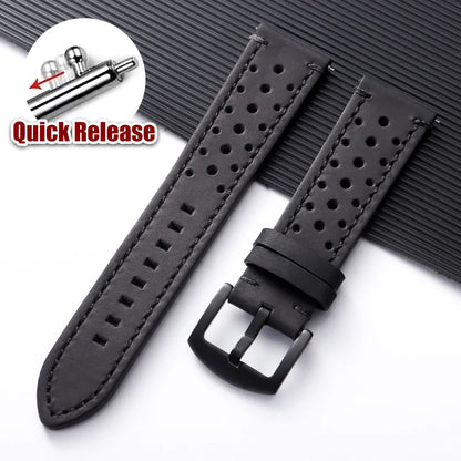 OnePlus Watch Band Quick Release Leather Strap Vintage Brown Wristband BandsCo Straps