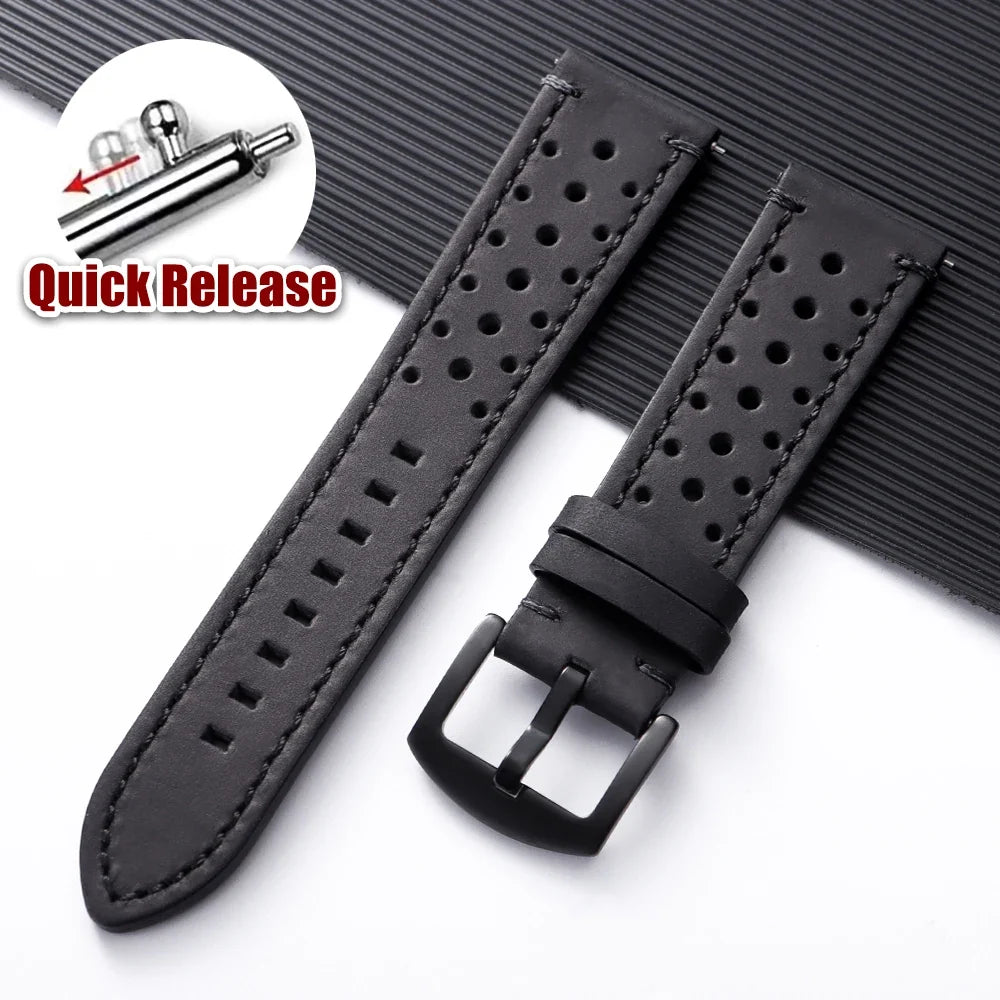 Polar Vantage, Grit X & Ignite Perforated Leather Band, Stitched Edges BandsCo Straps