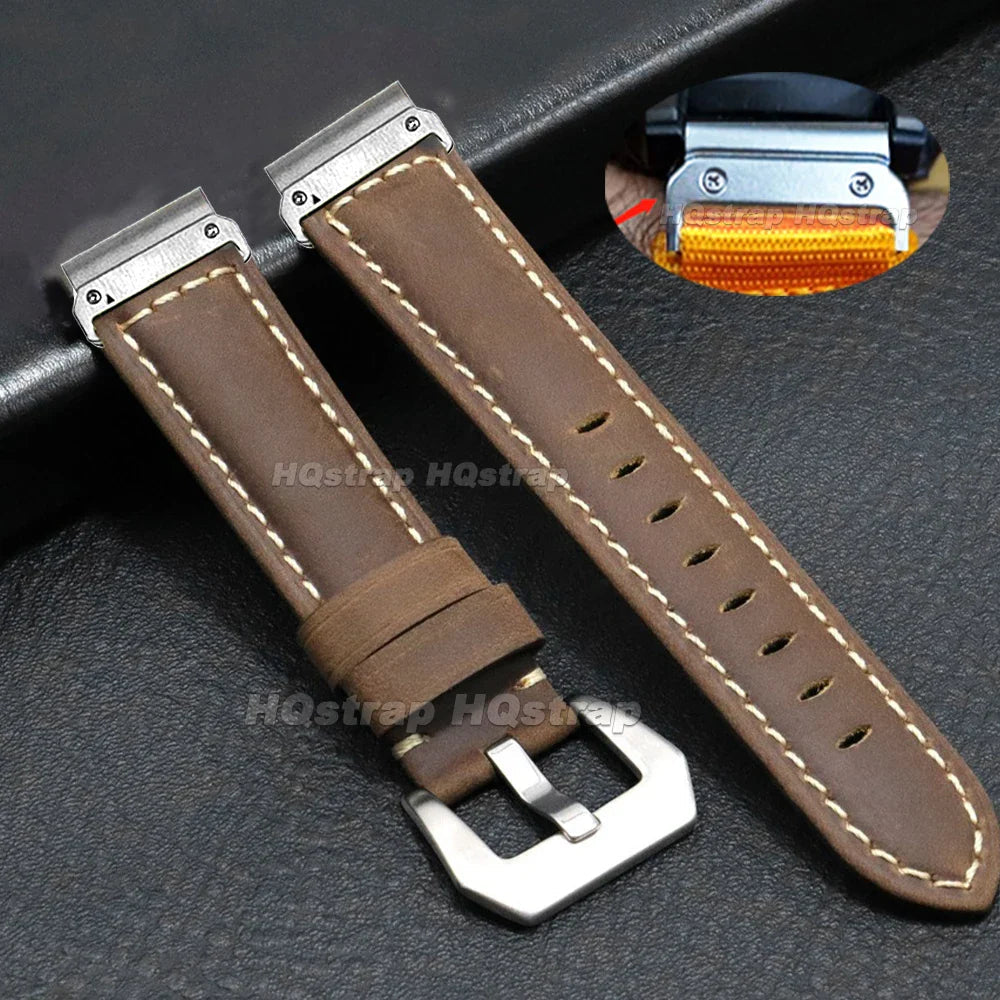 Garmin Vintage Leather Strap - Classic and Comfortable Band BandsCo Straps