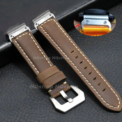Garmin Vintage Leather Strap - Classic and Comfortable Band BandsCo Straps