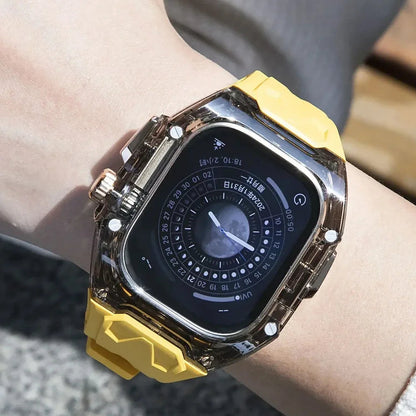Transparent Armor Mod Kit for Apple Watch Ultra - Rugged Clear Case & TPU Sport Band Wristwatchstraps.co