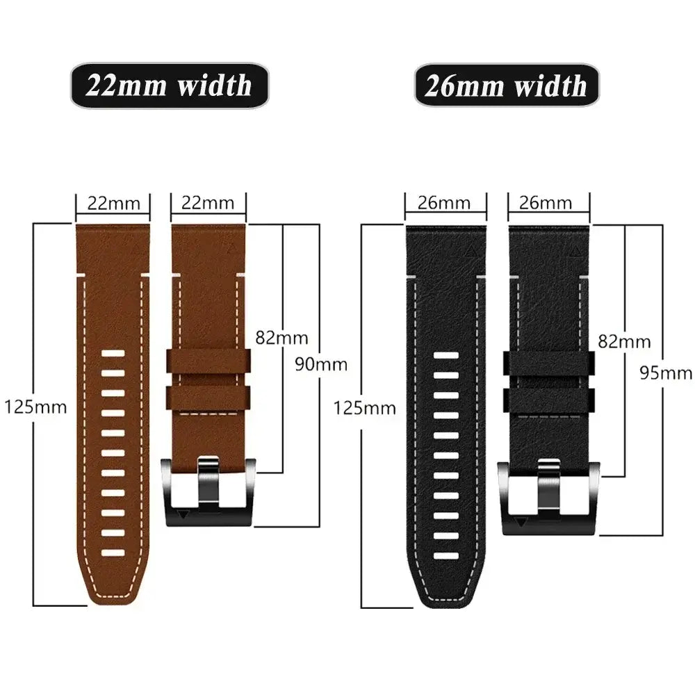 Garmin Leather Silicone QuickFit Band - Durable Stylish Strap BandsCo Straps