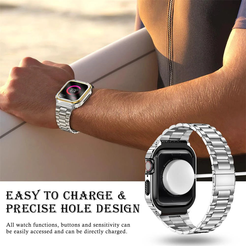 Premium Stainless Steel Strap and Case Mod For Apple Watch Ultra