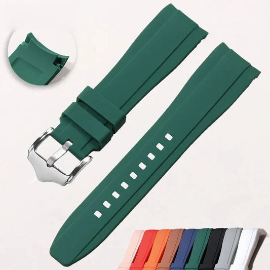 Motorola Moto Curved End Silicone Watch Band, Waterproof Rubber Strap BandsCo Straps