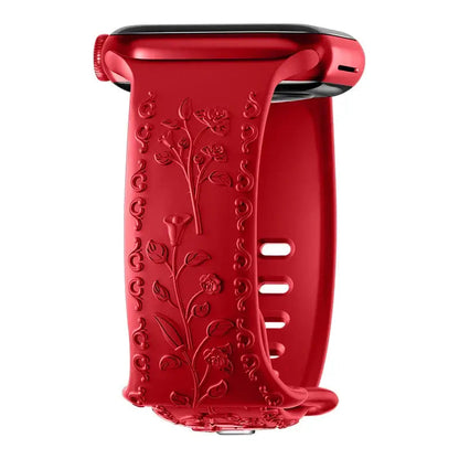 Apple Watch Silicone Band - Floral Engraved - Stylish Design BandsCo Straps