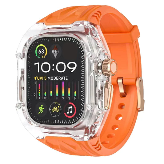 Transparent Armor Mod Kit for Apple Watch Ultra - Rugged Clear Case & TPU Sport Band Wristwatchstraps.co