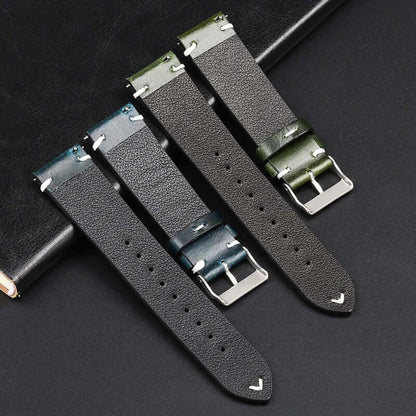 Amazfit Leather Watch Band Retro Oil Wax Calfskin For Smartwatch Replacement BandsCo Straps