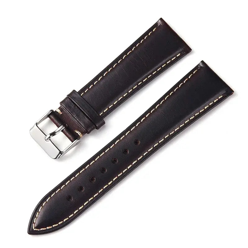 Amazfit Band Vintage Oil Wax Leather Watch Strap Cowhide Buckle BandsCo Straps