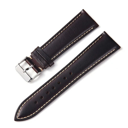 Polar Leather Watch Strap Vintage Oil Wax Cowhide With Pin Buckle, Unisex BandsCo Straps