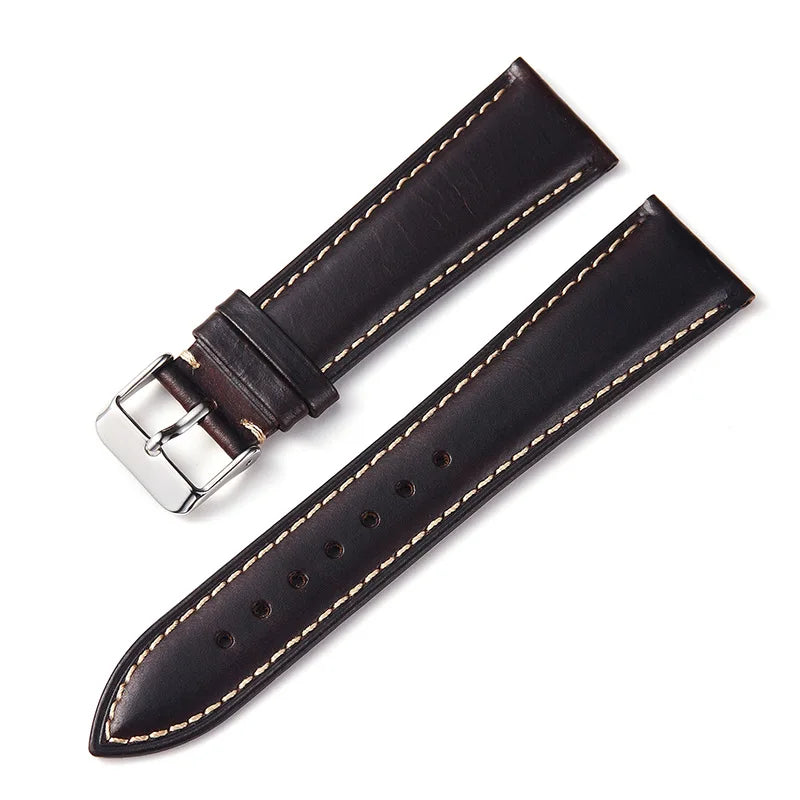 Amazfit Band Vintage Oil Wax Leather Watch Strap Cowhide Buckle BandsCo Straps