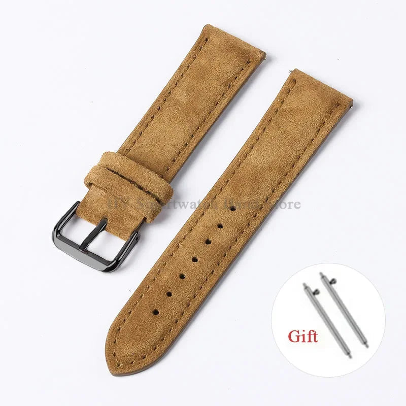 Amazfit Leather Watch Strap Vintage Suede Quick Release - Handmade Stitching BandsCo Straps