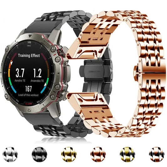 Garmin Stainless Steel Strap - Premium Metal Wristband BandsCo Straps