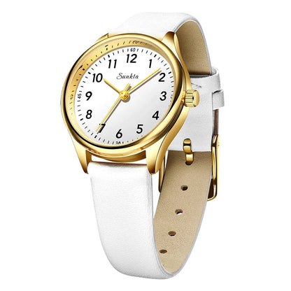 Gold Stainless Steel Women's Watch Quartz Minimalist BandsCo Straps