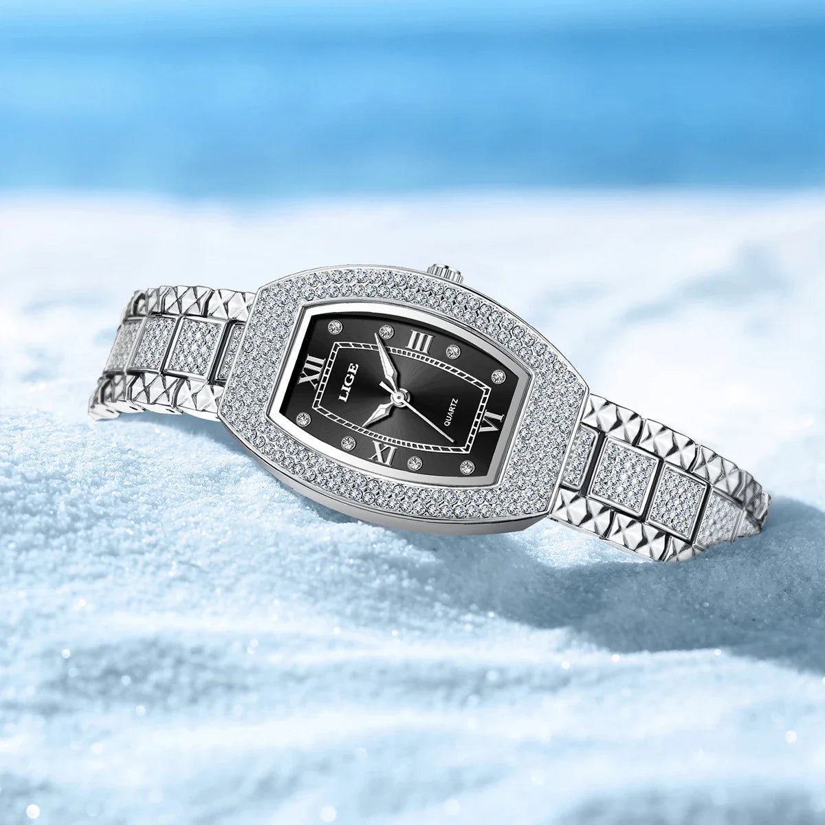 Women's Diamond Crystal Stainless Steel Dress Watch BandsCo Straps