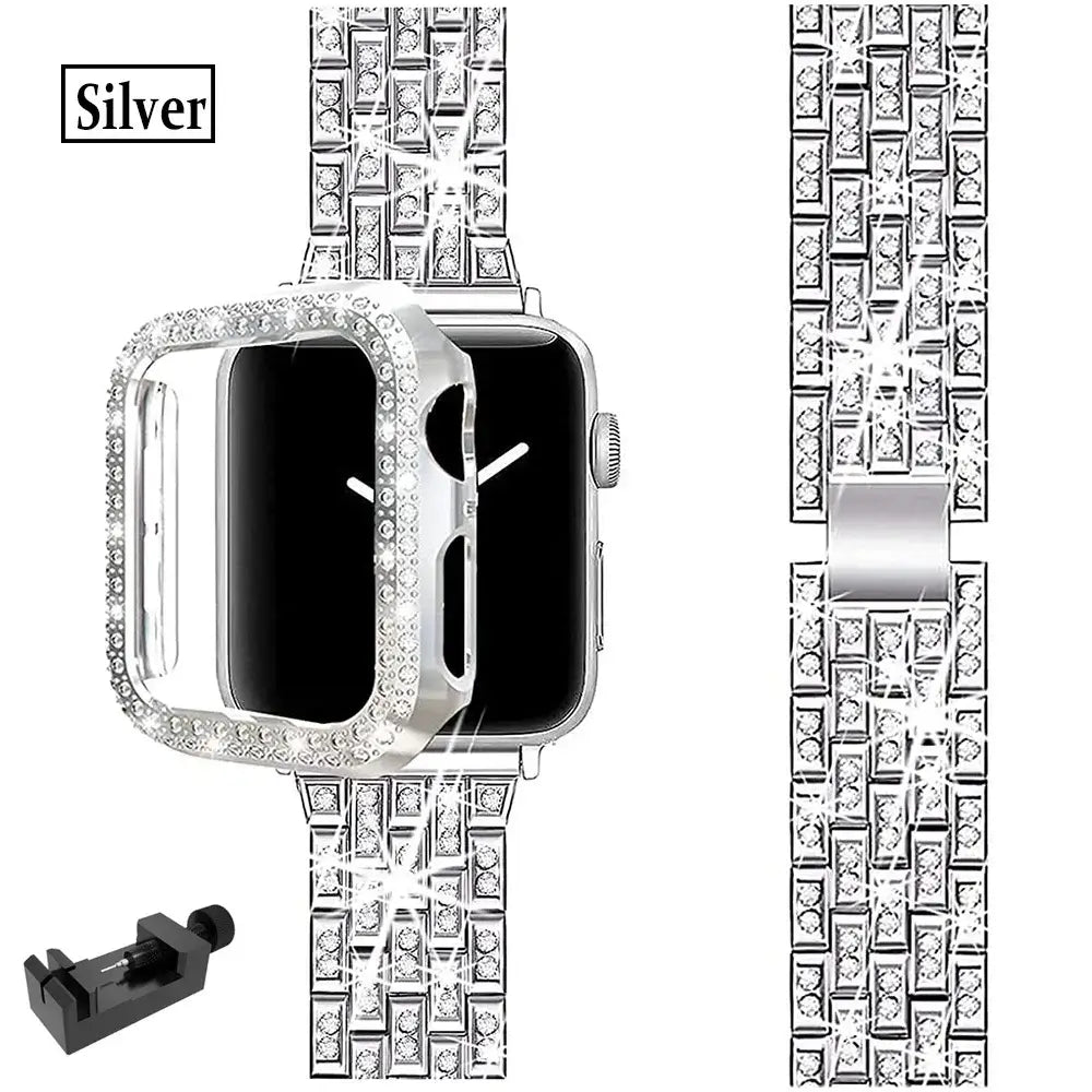 Apple Watch Bedazzled Stainless Steel Strap - Elegant Design BandsCo Straps