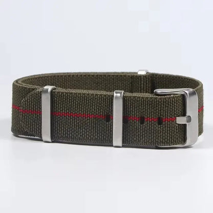 Polar Watch Band Nylon Elastic Strap Unisex Military Style Blue Red BandsCo Straps