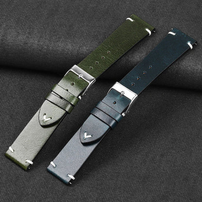 Amazfit Leather Watch Band Retro Oil Wax Calfskin For Smartwatch Replacement BandsCo Straps