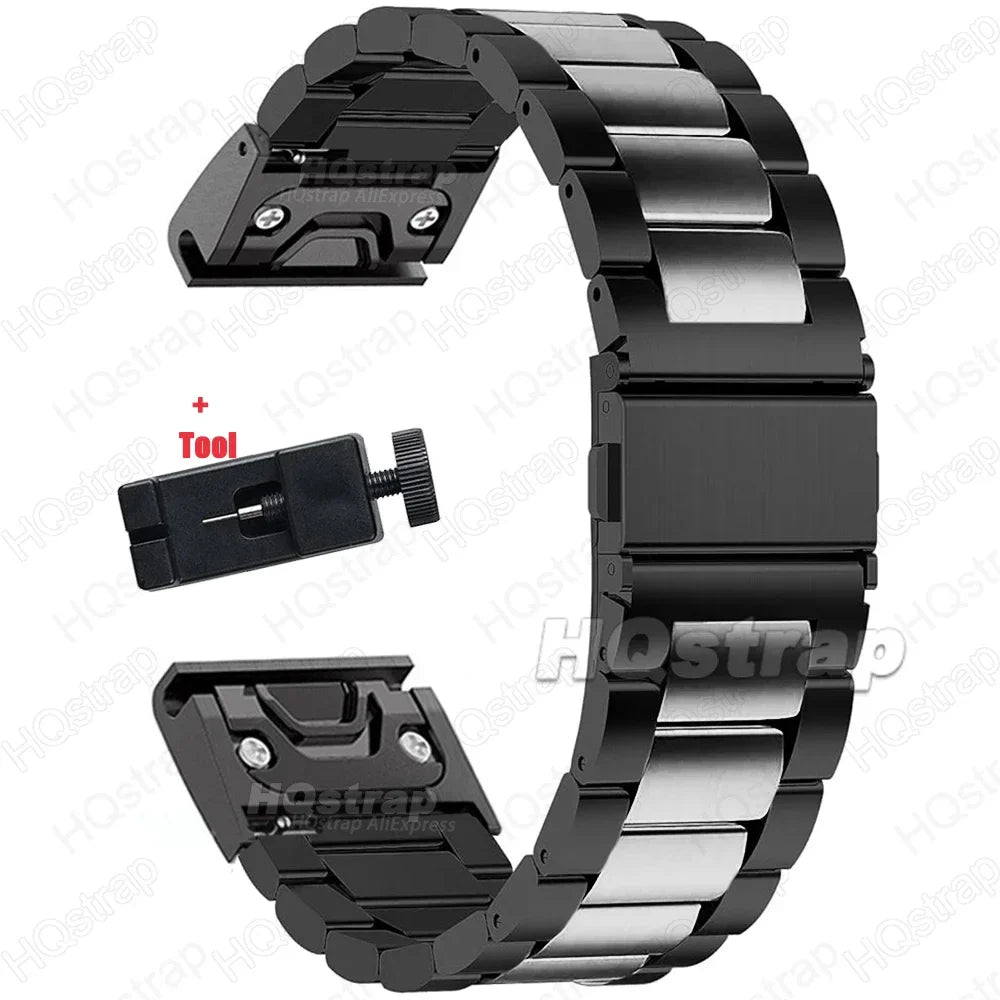 Garmin Stainless Steel Strap - Durable QuickFit Bracelet BandsCo Straps