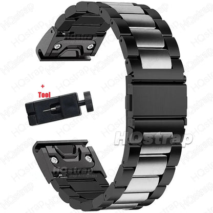Garmin Stainless Steel Strap - Durable QuickFit Bracelet BandsCo Straps