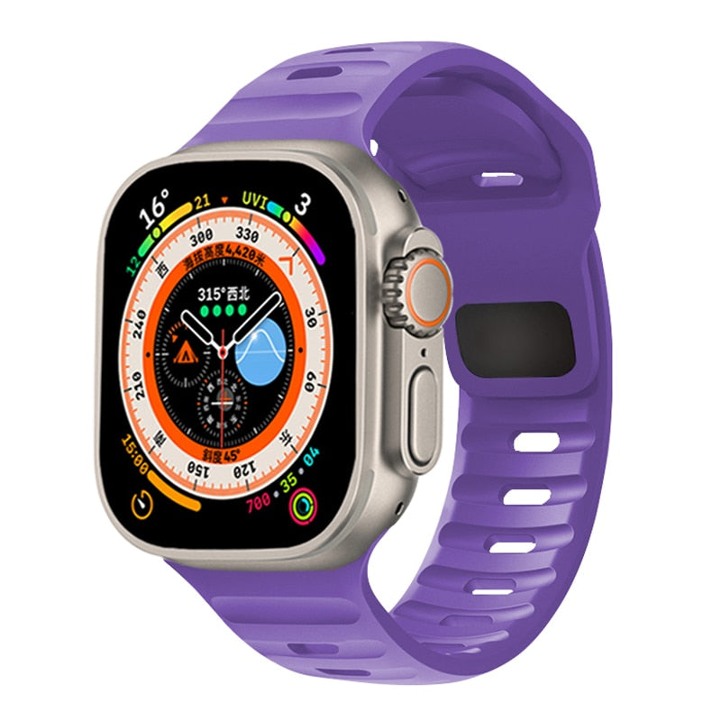 Sporty Silicone Strap For Apple Watch Band - Wristwatchstraps.co