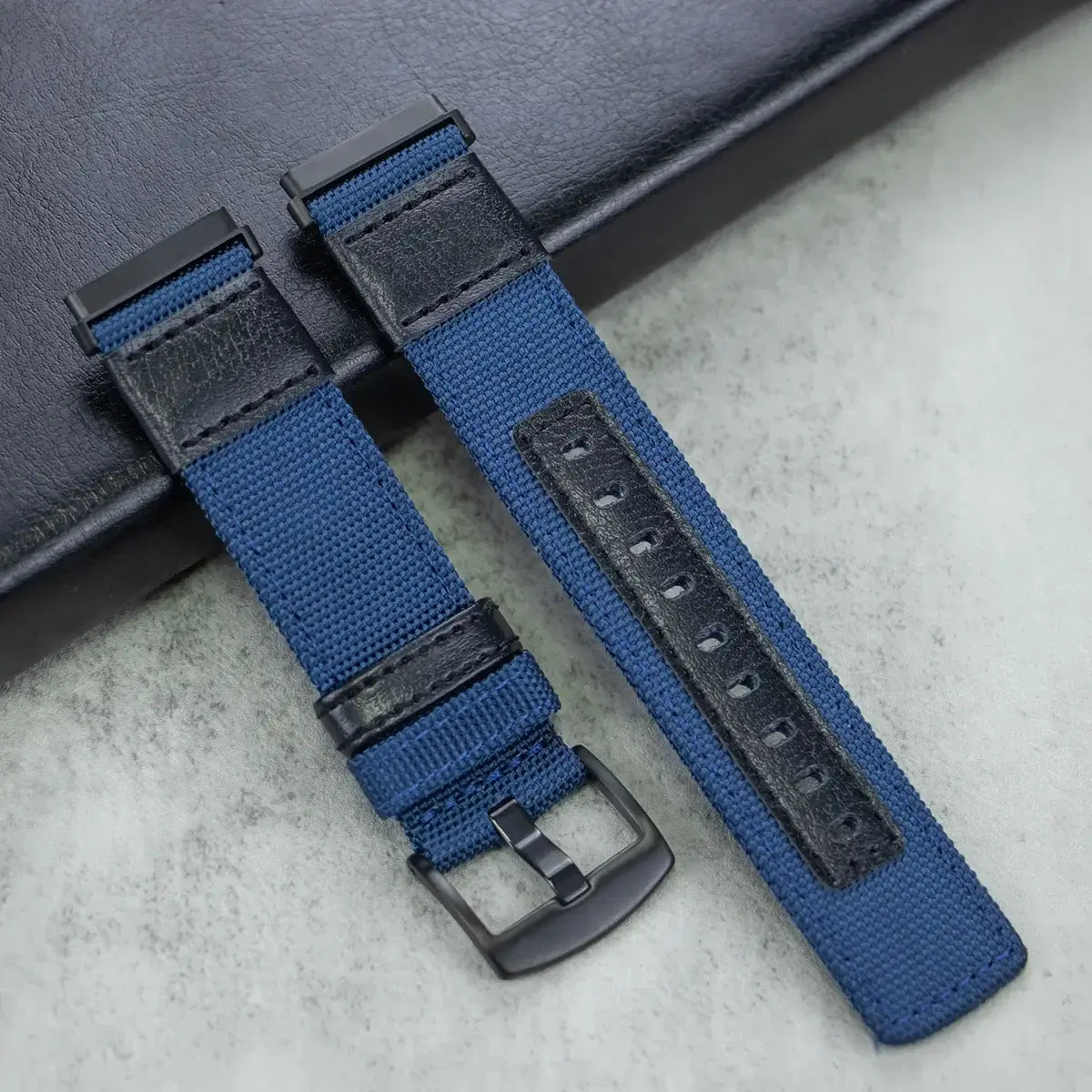 Fitbit Versa & Sense Nylon Leather Band - Versatile Style BandsCo Straps