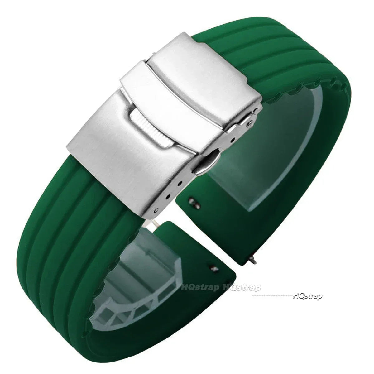 OnePlus Watch Band Silicone Rubber Strap Deployment Buckle Black Brown Green BandsCo Straps