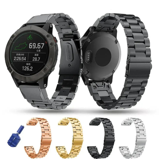 Garmin Stainless Steel QuickFit Strap - Sleek and Stylish BandsCo Straps