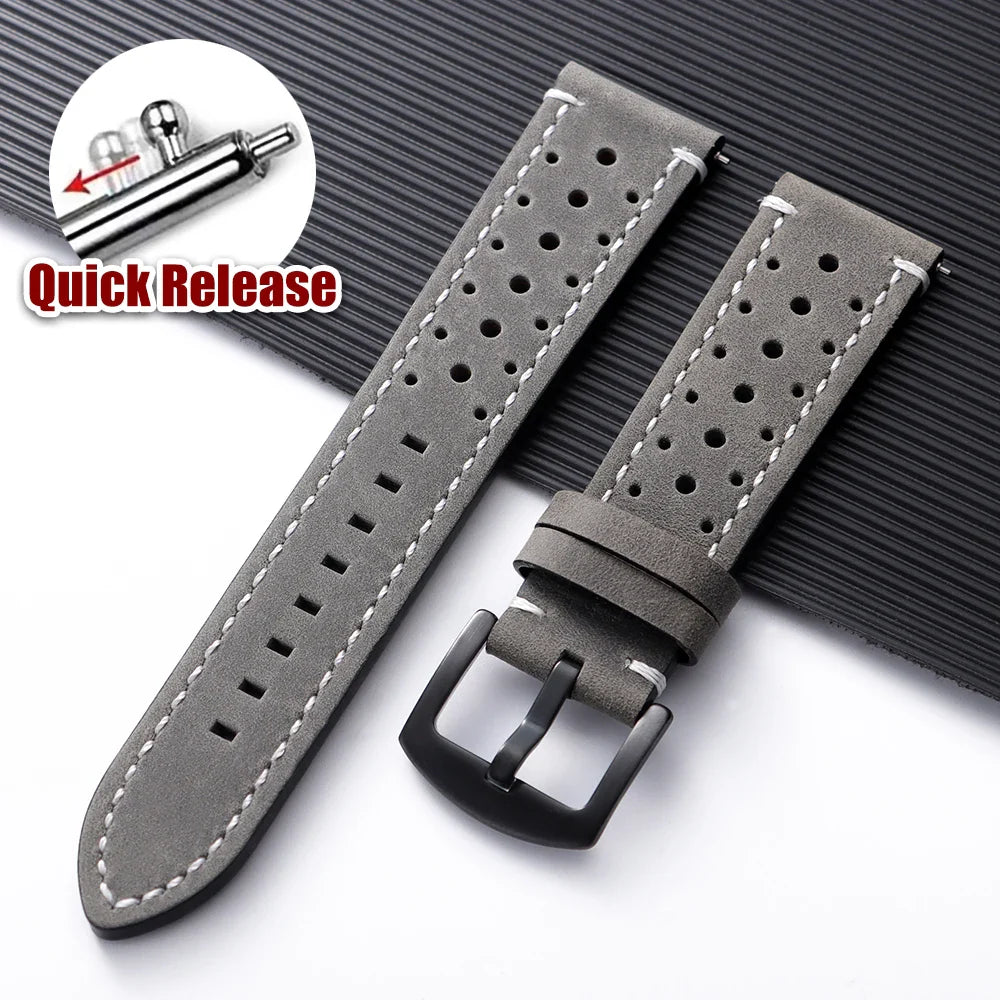 Amazfit Bands Leather Quick Release Watch Band Vintage Brown Cowhide Strap BandsCo Straps