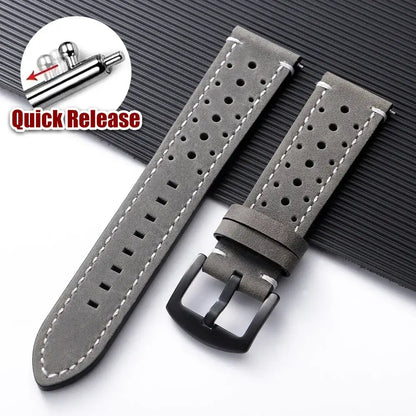 Amazfit Bands Leather Quick Release Watch Band Vintage Brown Cowhide Strap BandsCo Straps