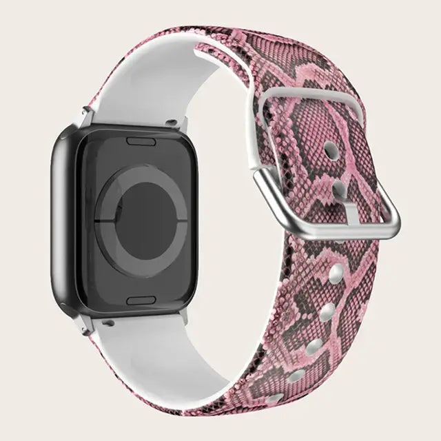 Patterned & Clear Apple Watch Band with Buckle BandsCo Straps