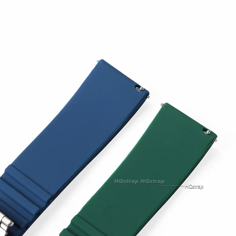 OnePlus Watch Band Silicone Rubber Strap Deployment Buckle Black Brown Green BandsCo Straps
