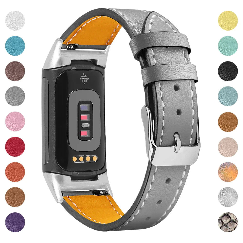 Fitbit Charge 5 6 Leather Strap - Stylish and Comfortable BandsCo Straps
