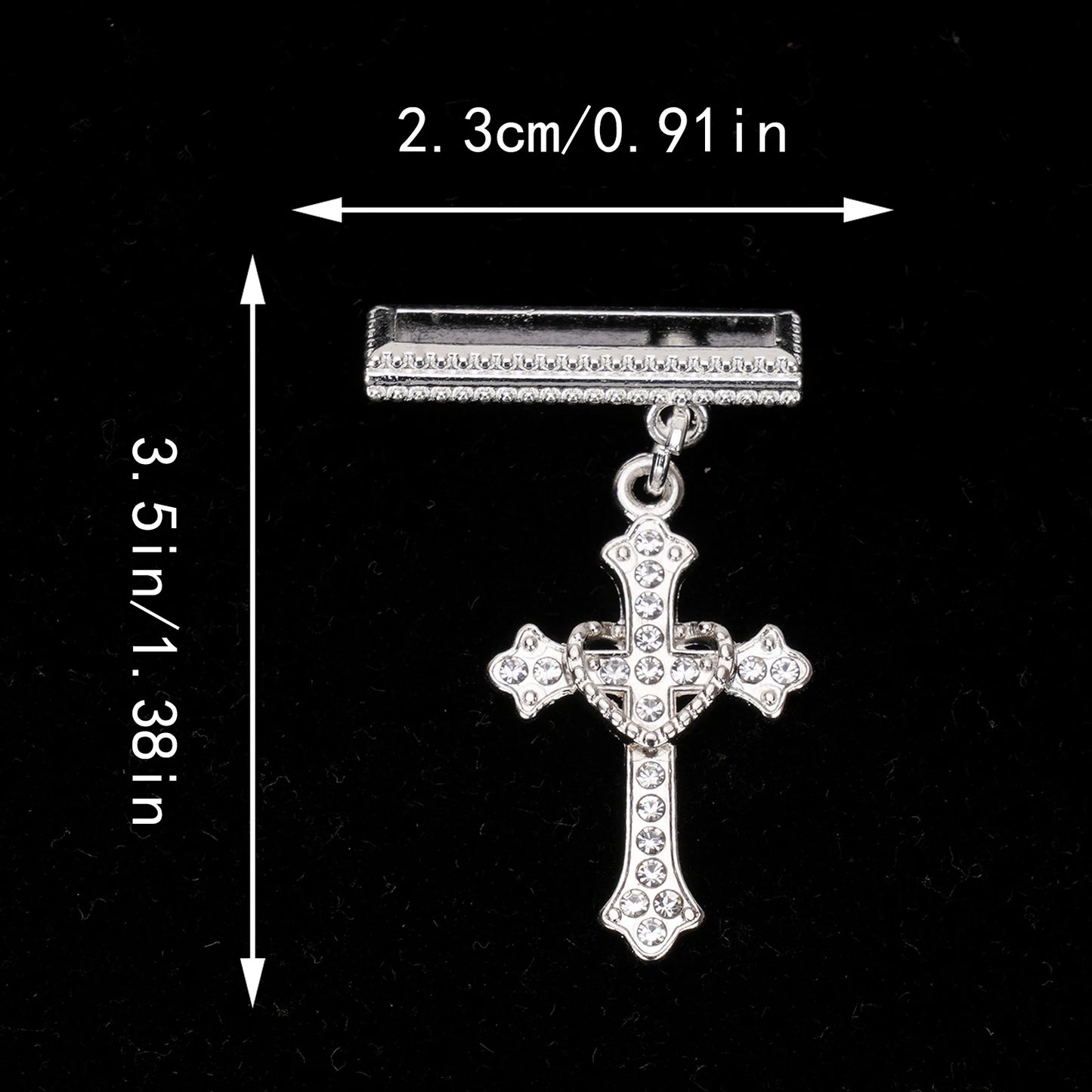 Rhinestone Christian Cross Charm for Watch Straps