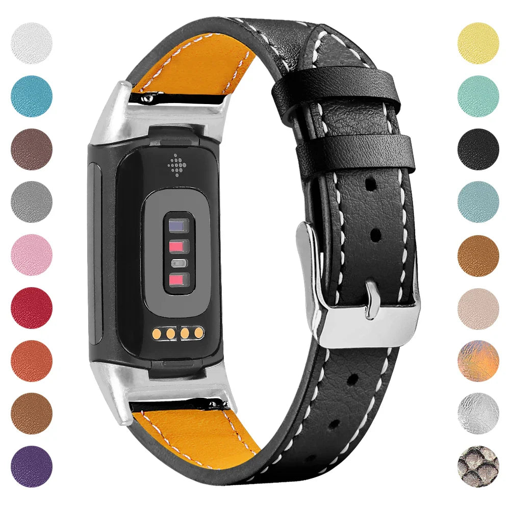 Fitbit Charge 5 6 Leather Strap - Stylish and Comfortable BandsCo Straps